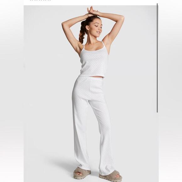 Victoria’s Secret Cotton Heart Pointelle Long Pajama Set - Picture 1 of 3